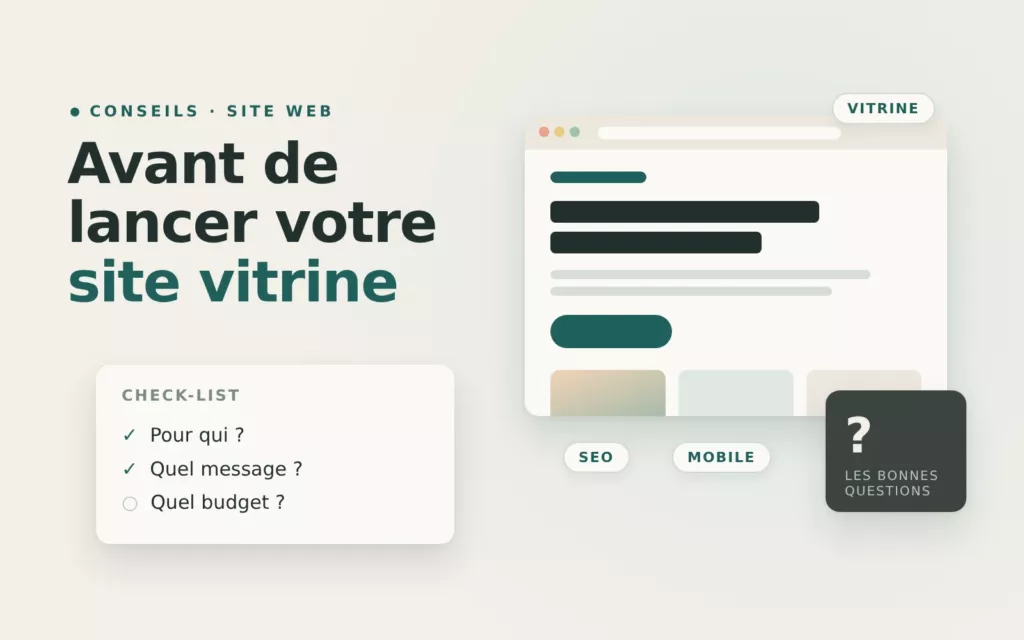 Illustration : les questions à se poser avant de lancer un site vitrine