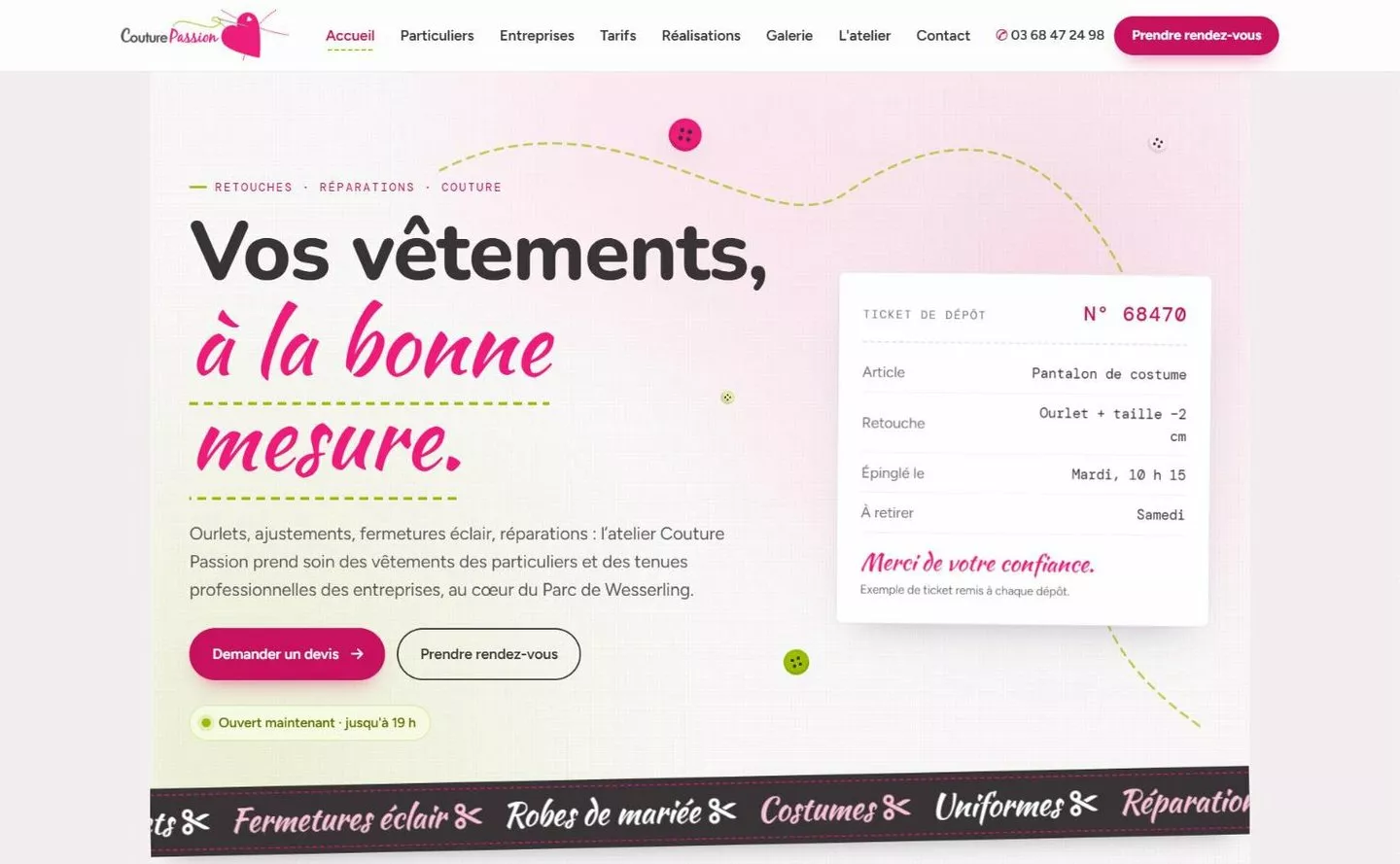 Couture Passion est en ligne.