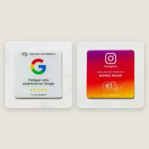Pack Duo NFC : carte Avis Google et carte Instagram