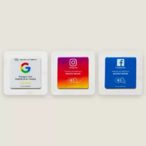 Pack Trio NFC : cartes Avis Google, Instagram et Facebook